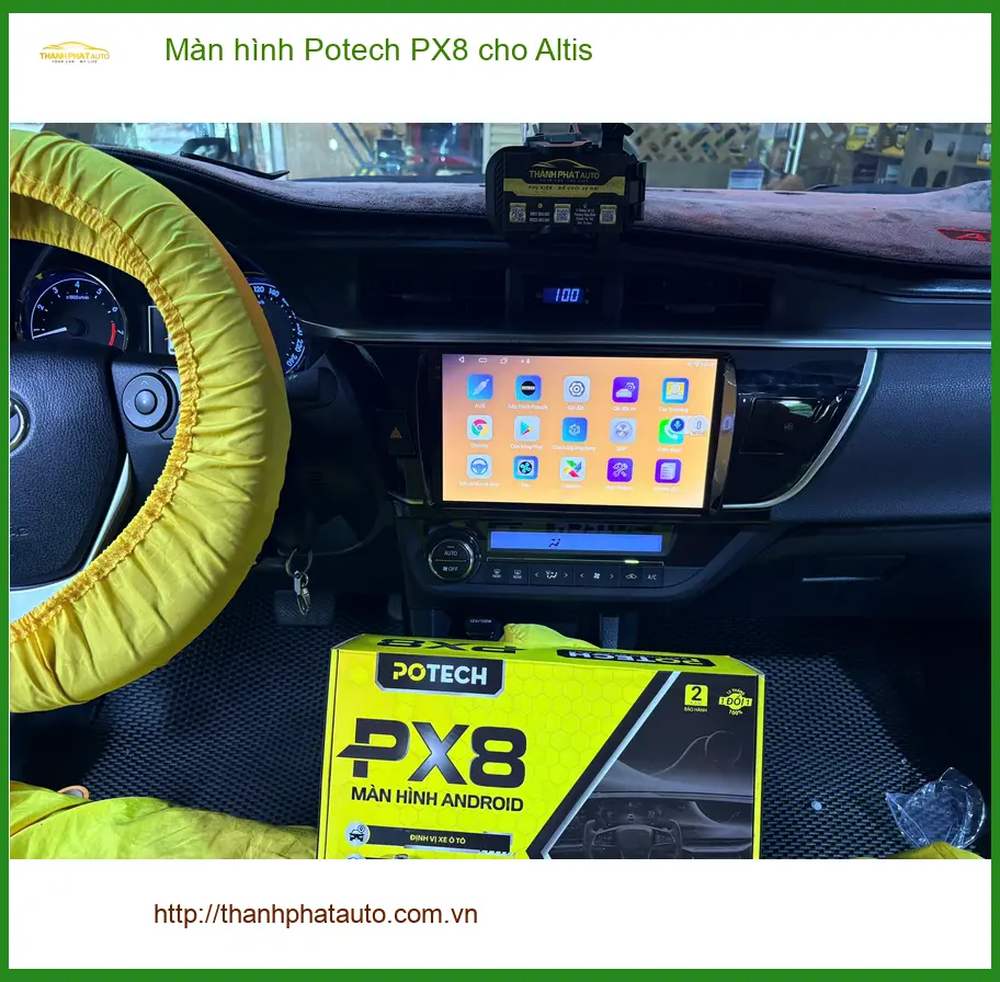 Anh Kiên lắp Màn hình Potech PX8 cho Altis tại Quận 12 vì màn hình cũ bị đơ ảnh thực tế 2