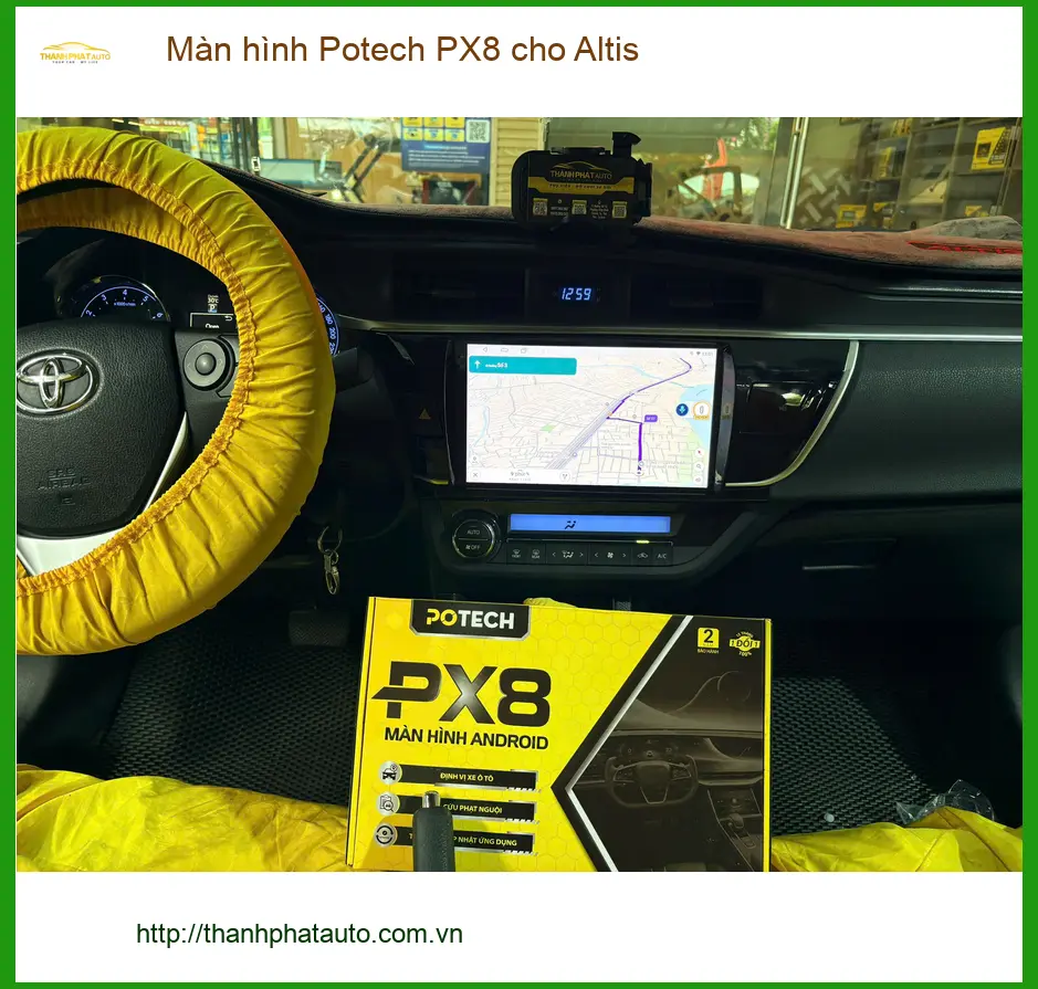 Anh Kiên lắp Màn hình Potech PX8 cho Altis tại Quận 12 vì màn hình cũ bị đơ ảnh thực tế 3