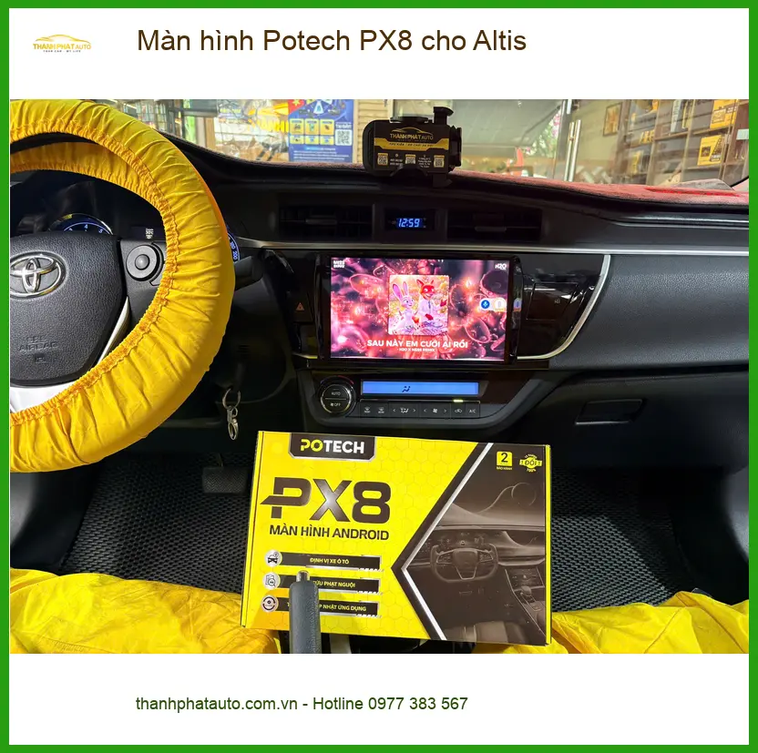 Anh Kiên lắp Màn hình Potech PX8 cho Altis tại Quận 12 vì màn hình cũ bị đơ ảnh thực tế 4