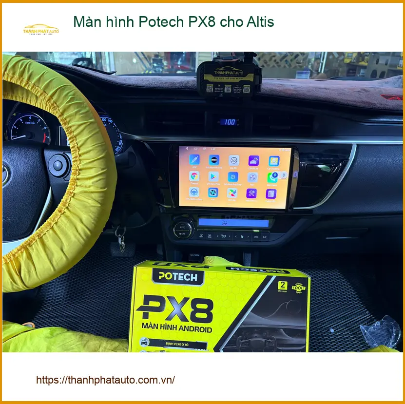 Anh Bách lắp màn hình Potech PX8 cho Altis tại Quận Bình Thạnh để nâng tầm trải nghiệm