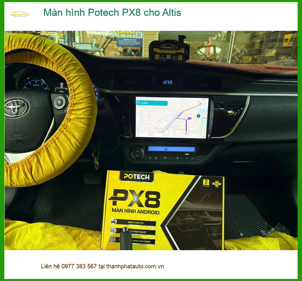 Anh Minh nâng cấp màn hình Potech PX8 cho Altis Quận Tân Bình cần màn hình mượt ảnh thực tế 2