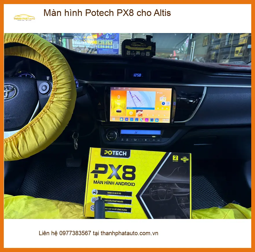 Anh Bách lắp màn hình Potech PX8 cho Altis tại Quận Bình Thạnh để nâng tầm trải nghiệm ảnh thực tế 2
