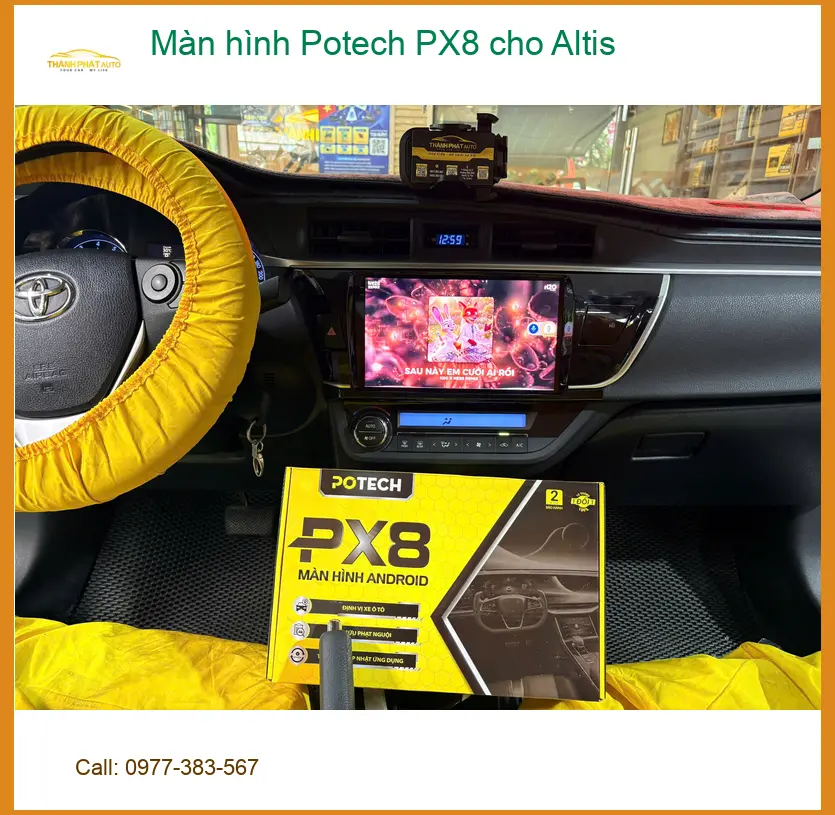 Anh Bách lắp màn hình Potech PX8 cho Altis tại Quận Bình Thạnh để nâng tầm trải nghiệm ảnh thực tế 3