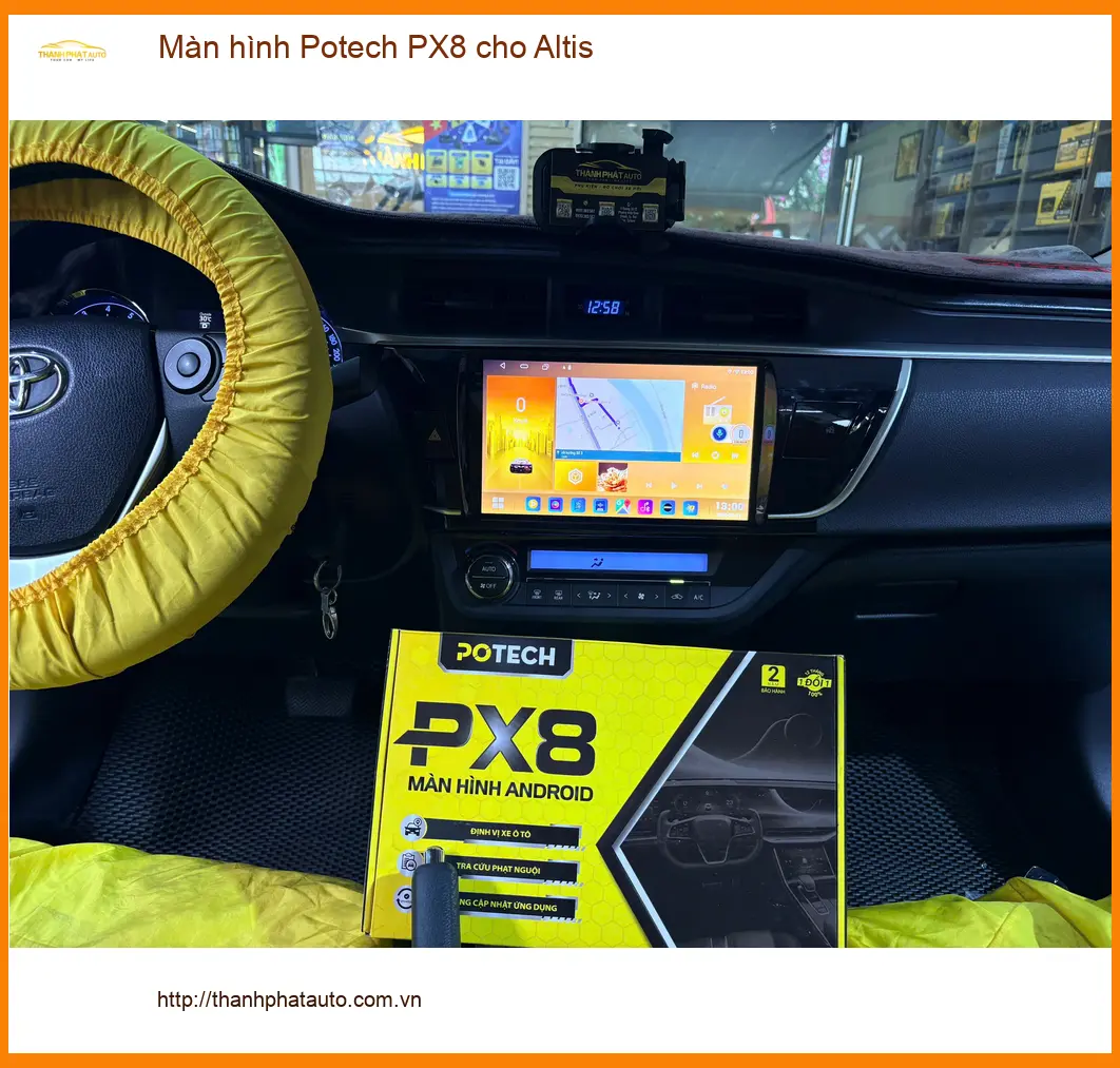 Anh Minh nâng cấp màn hình Potech PX8 cho Altis Quận Tân Bình cần màn hình mượt ảnh thực tế 4