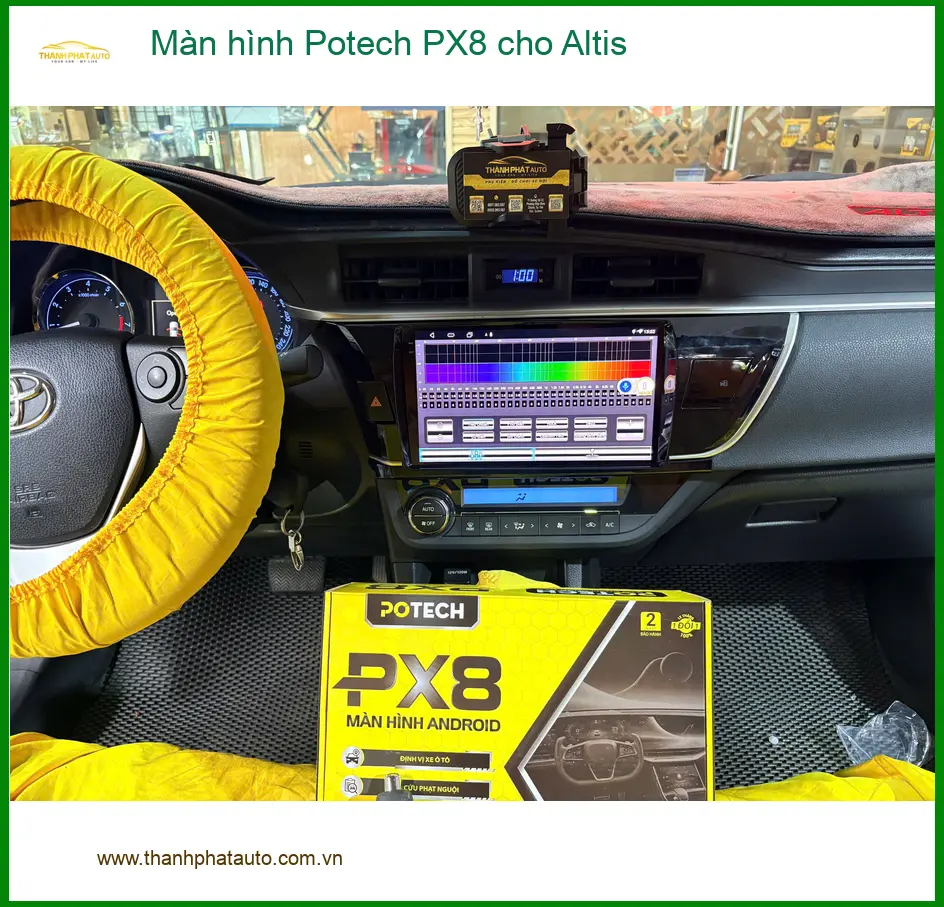 Chú Hùng lắp màn hình Potech PX8 cho Altis tại Quận 11