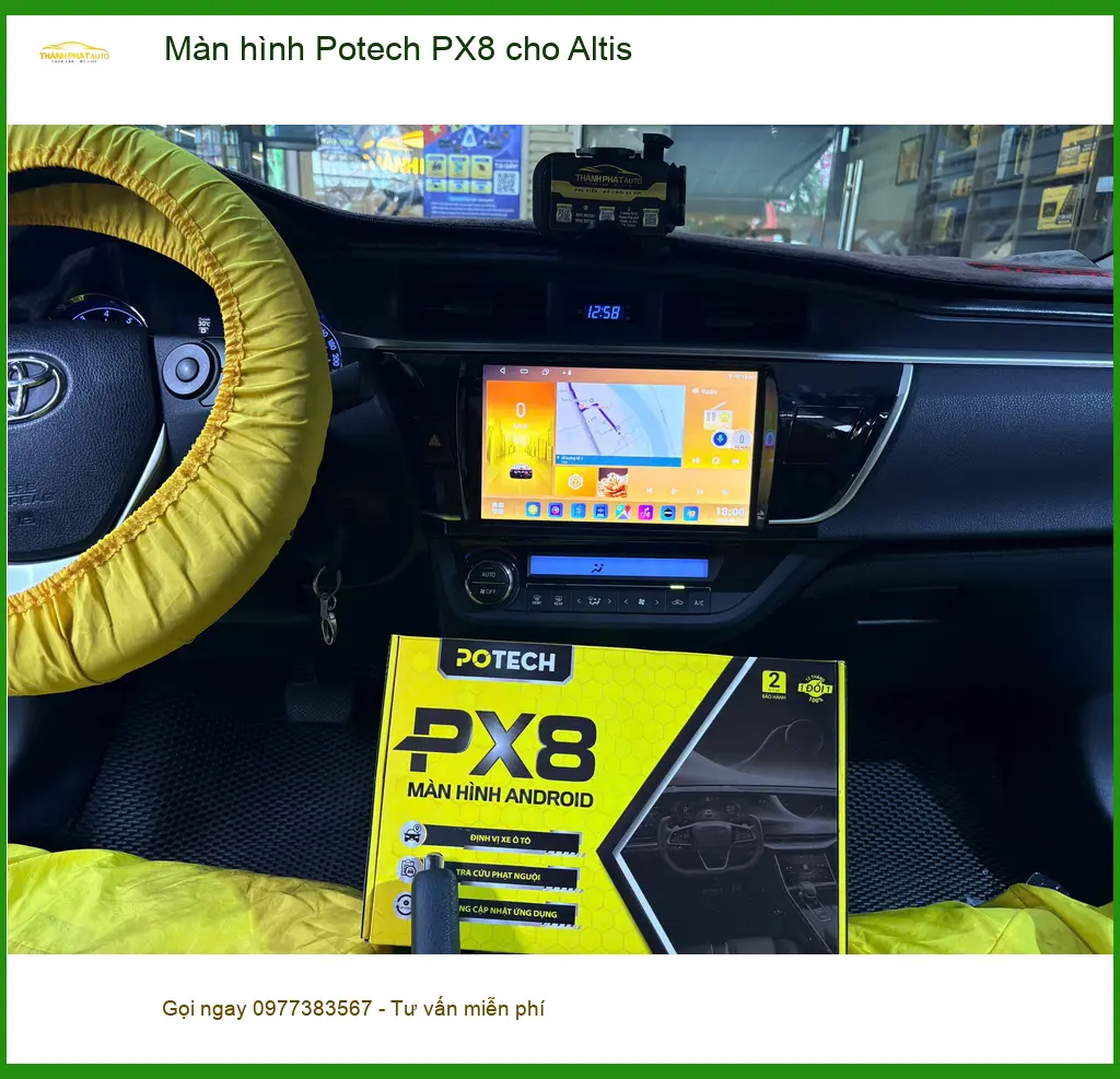 Anh Quang lắp màn hình Potech PX8 cho Altis tại Quận Phú Nhuận ảnh thực tế 2