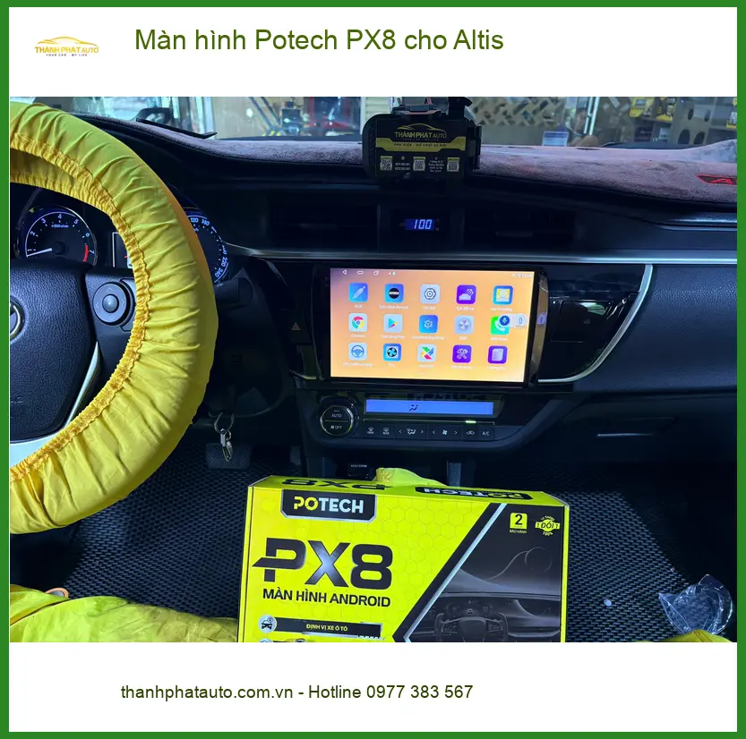 Chú Hùng lắp màn hình Potech PX8 cho Altis tại Quận 11 ảnh thực tế 2