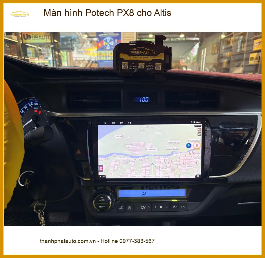 Anh Quang lắp màn hình Potech PX8 cho Altis tại Quận Phú Nhuận ảnh thực tế 4