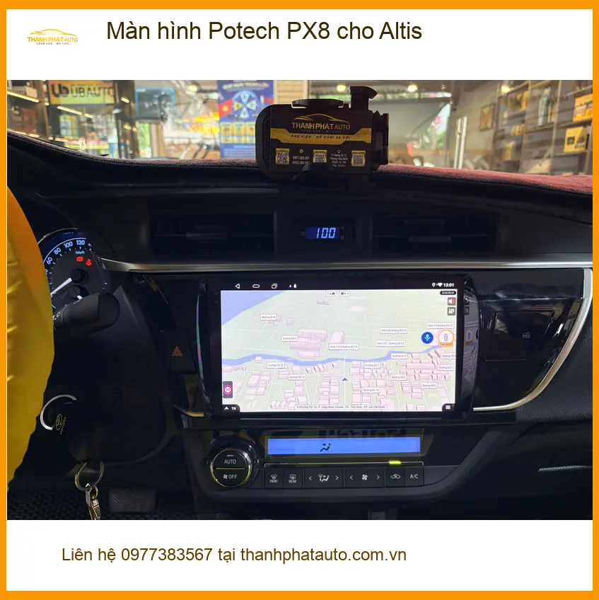 Chú Hùng lắp màn hình Potech PX8 cho Altis tại Quận 11 ảnh thực tế 4