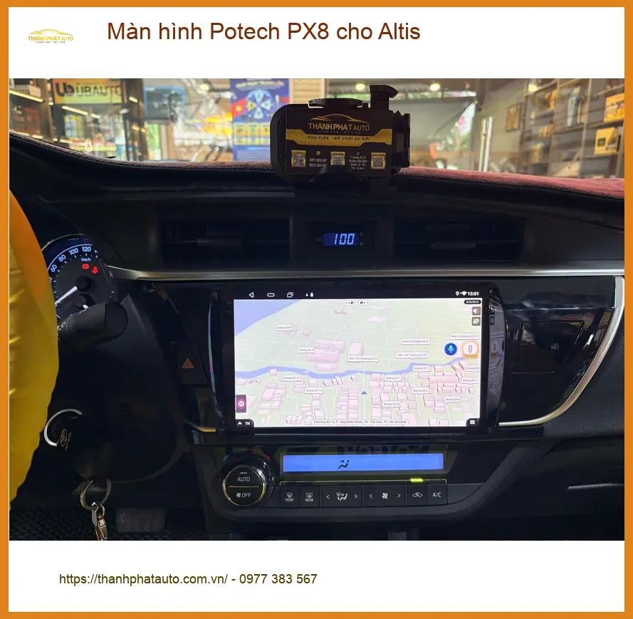 Anh Kỷ lắp màn hình Potech PX8 cho Altis tại Hóc Môn để nâng cấp giải trí ảnh thực tế 3