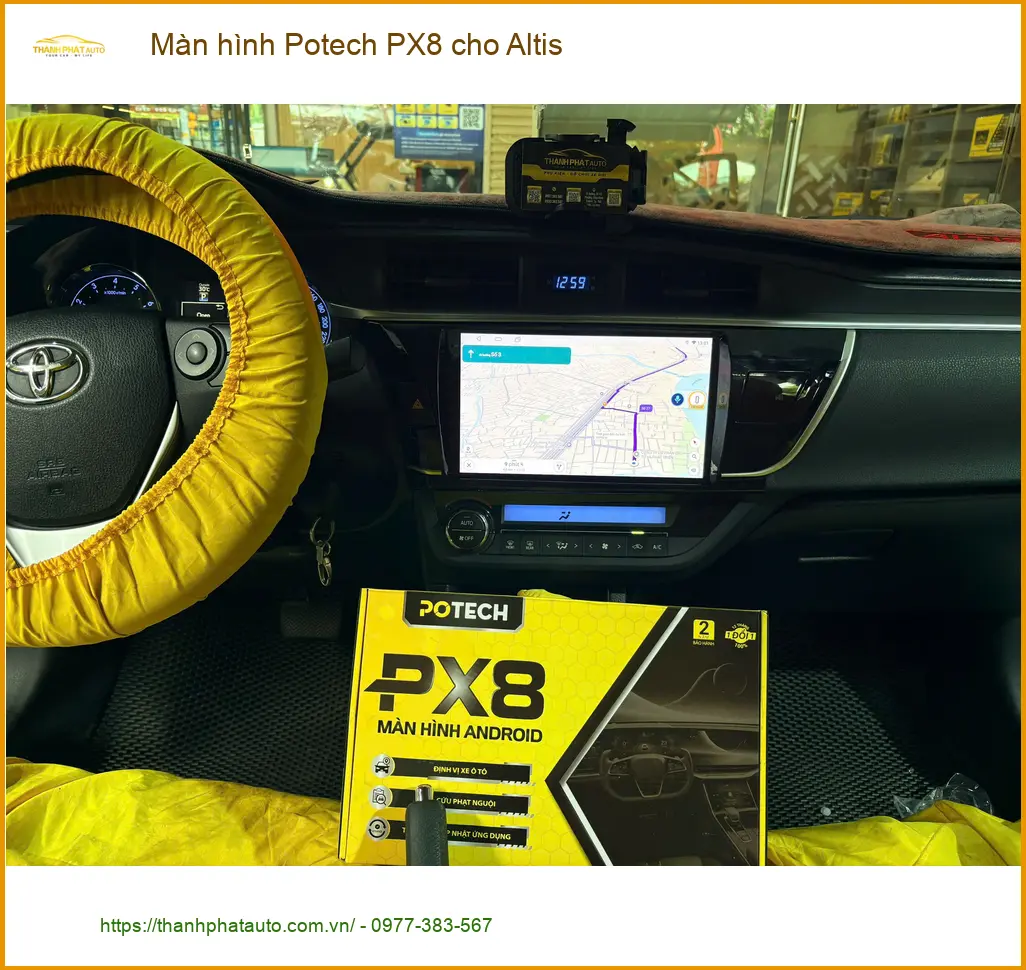 Chú Cường lắp màn hình Potech PX8 cho Altis tại Quận 9 để nâng cấp trải nghiệm lái xe ảnh thực tế 2