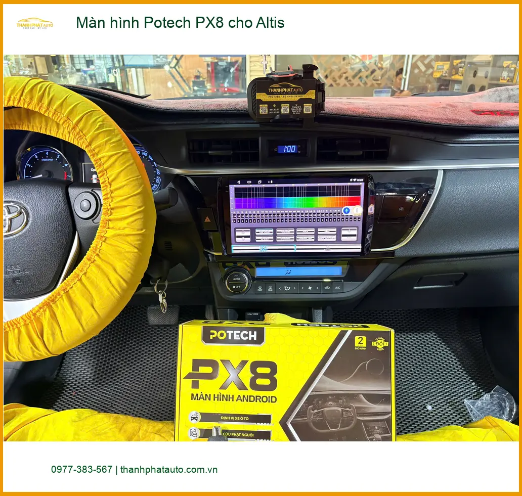 Chú Cường lắp màn hình Potech PX8 cho Altis tại Quận 9 để nâng cấp trải nghiệm lái xe ảnh thực tế 3