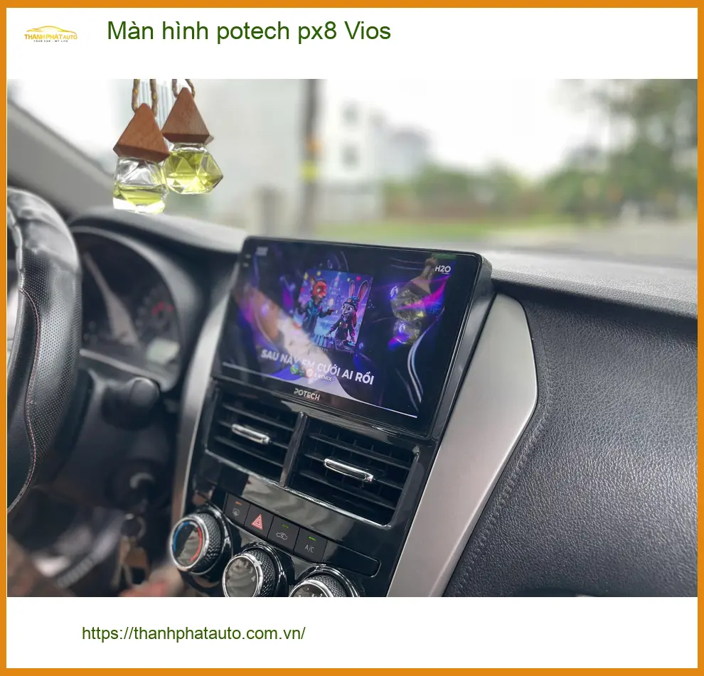 Anh Tấn lắp Màn hình Potech PX8 cho Vios tại Quận 5 vì màn zin đã cũ