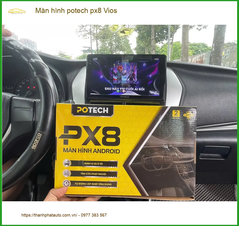 Anh Tấn lắp Màn hình Potech PX8 cho Vios tại Quận 5 vì màn zin đã cũ ảnh thực tế 2