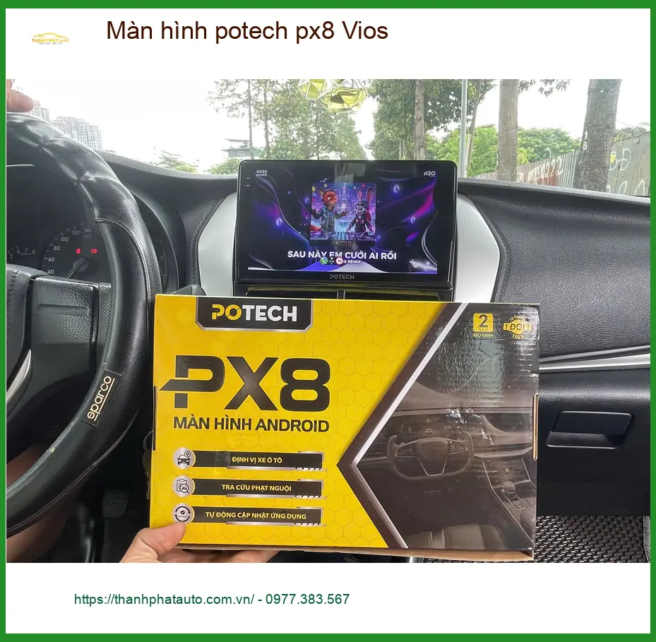 Anh Tuấn lắp Màn hình Potech PX8 cho Vios Quận 12 trải nghiệm lái tốt hơn ảnh thực tế 2