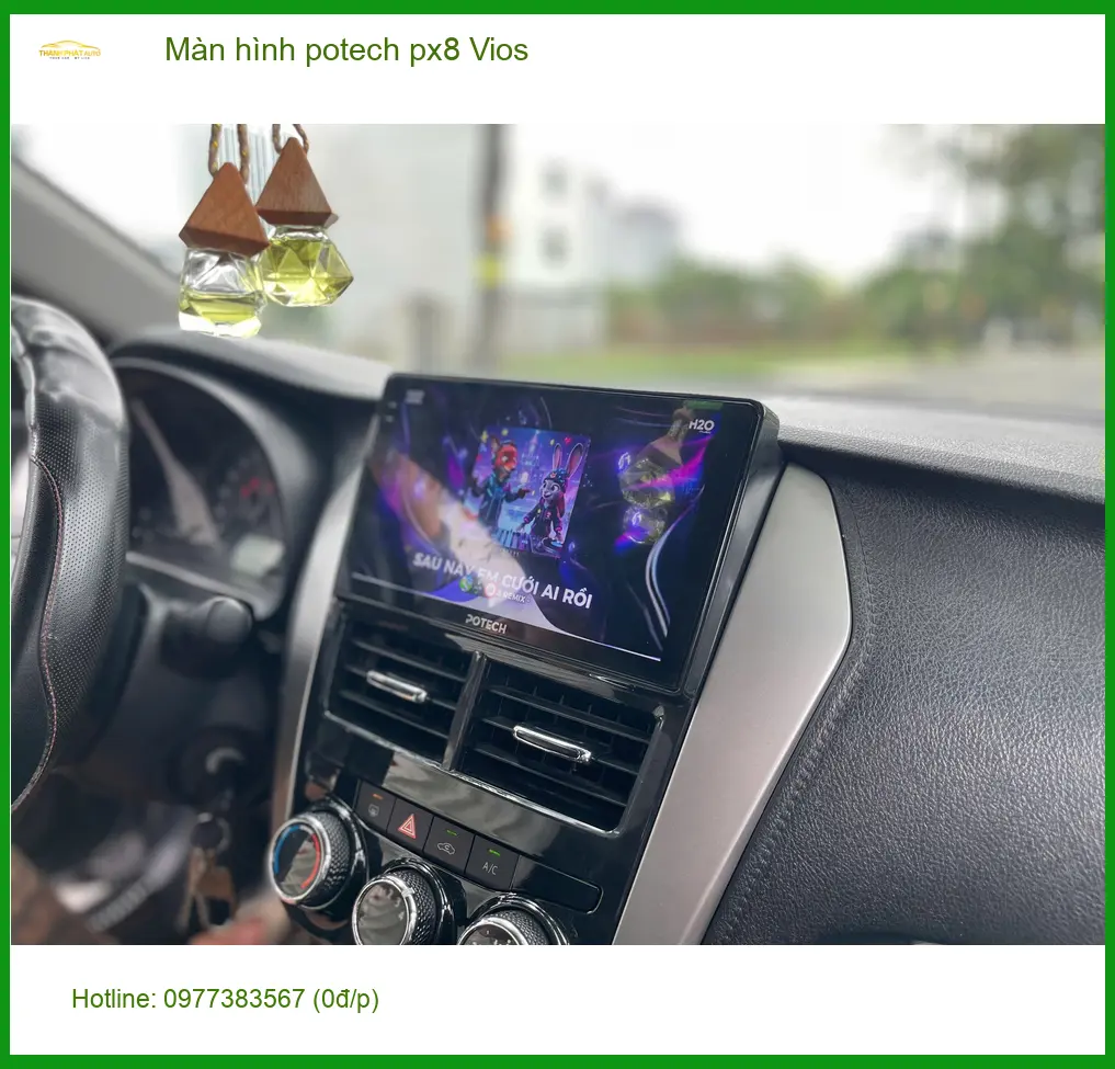 Anh Cường lắp màn hình Potech PX8 cho Toyota Vios tại Hóc Môn vì màn zin đã lỗi thời ảnh thực tế 2