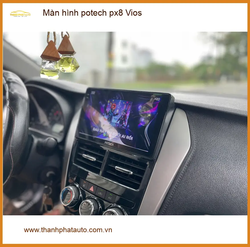 Anh Thanh lắp màn hình Potech PX8 cho Vios ở Cần Giờ vì màn hình cũ bị đơ ảnh thực tế 2