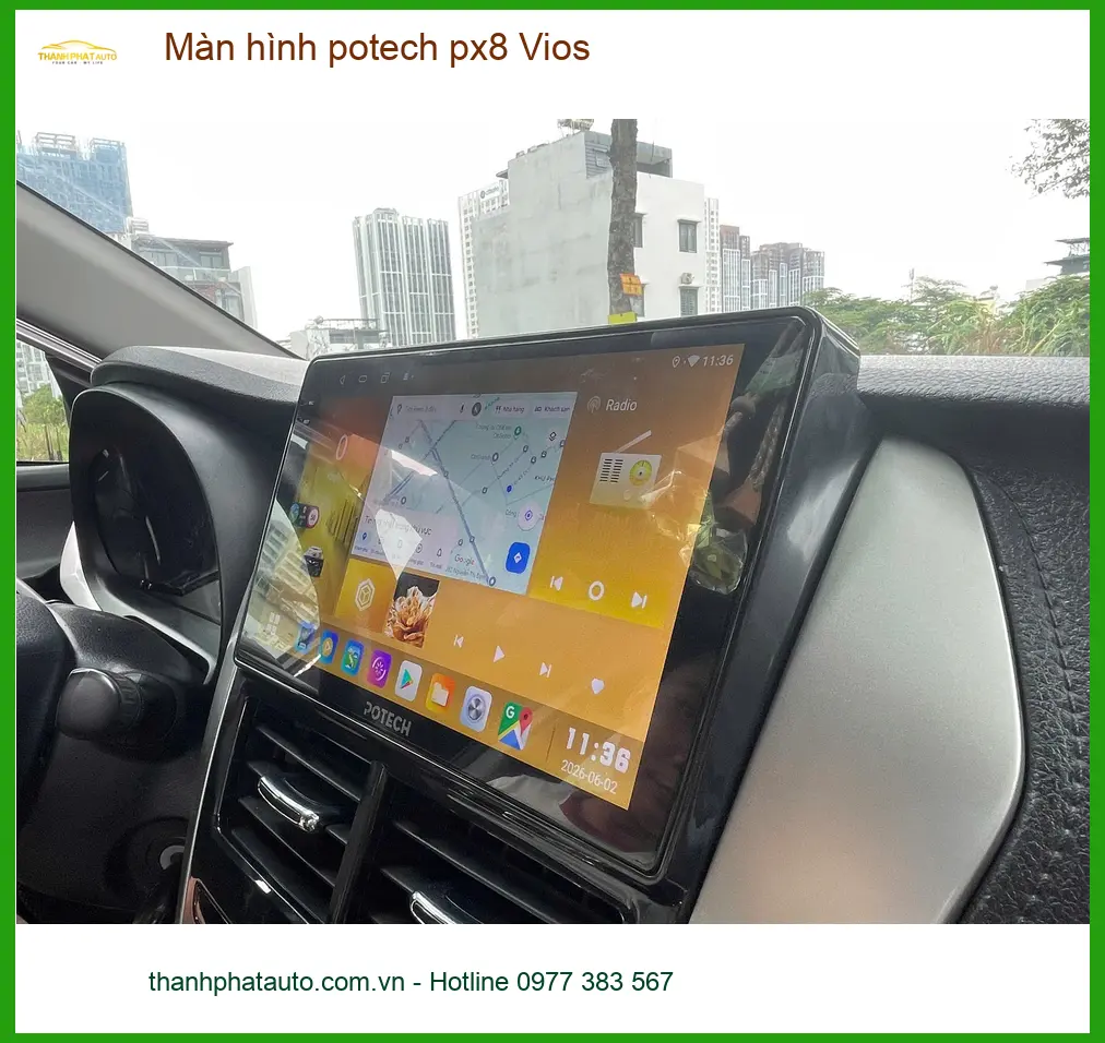 Anh Thanh lắp màn hình Potech PX8 cho Vios ở Cần Giờ vì màn hình cũ bị đơ ảnh thực tế 3