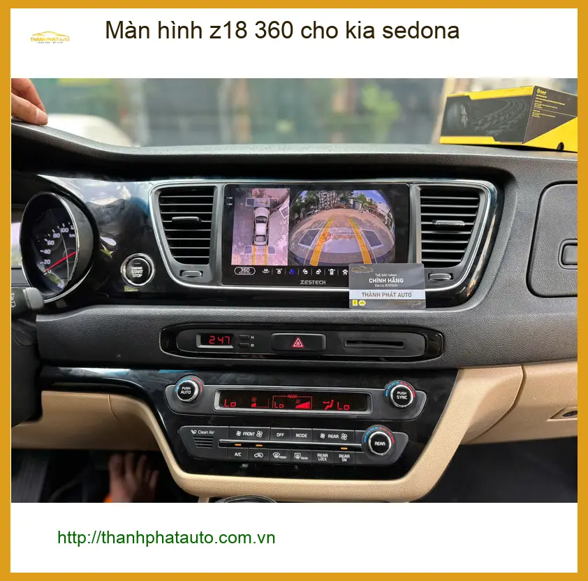 Bác Thắng lắp màn hình Z18 360 cho Kia Sedona Quận 8 để tiện di chuyển