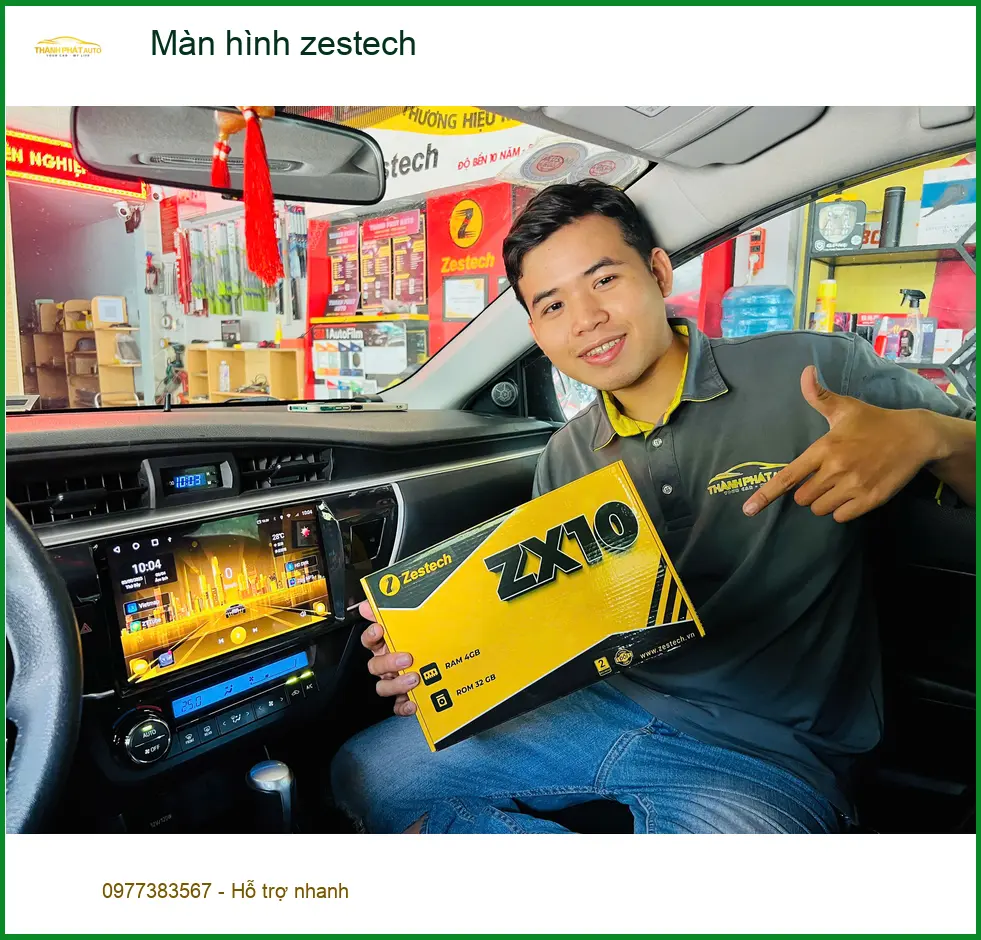 Chú Cường lắp màn hình Zestech cho Toyota Camry tại Quận Bình Tân để xem bản đồ tiện lợi ảnh thực tế 2