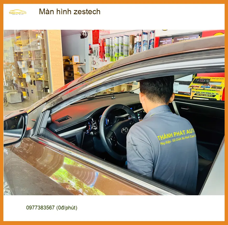 Chú Cường lắp màn hình Zestech cho Toyota Camry tại Quận Bình Tân để xem bản đồ tiện lợi ảnh thực tế 3