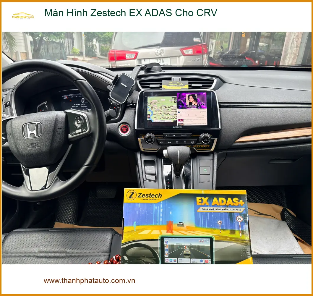 Anh Long lắp Màn Hình Zestech EX ADAS Cho CRV tại Quận 10 để trải nghiệm lái an toàn ảnh thực tế 2