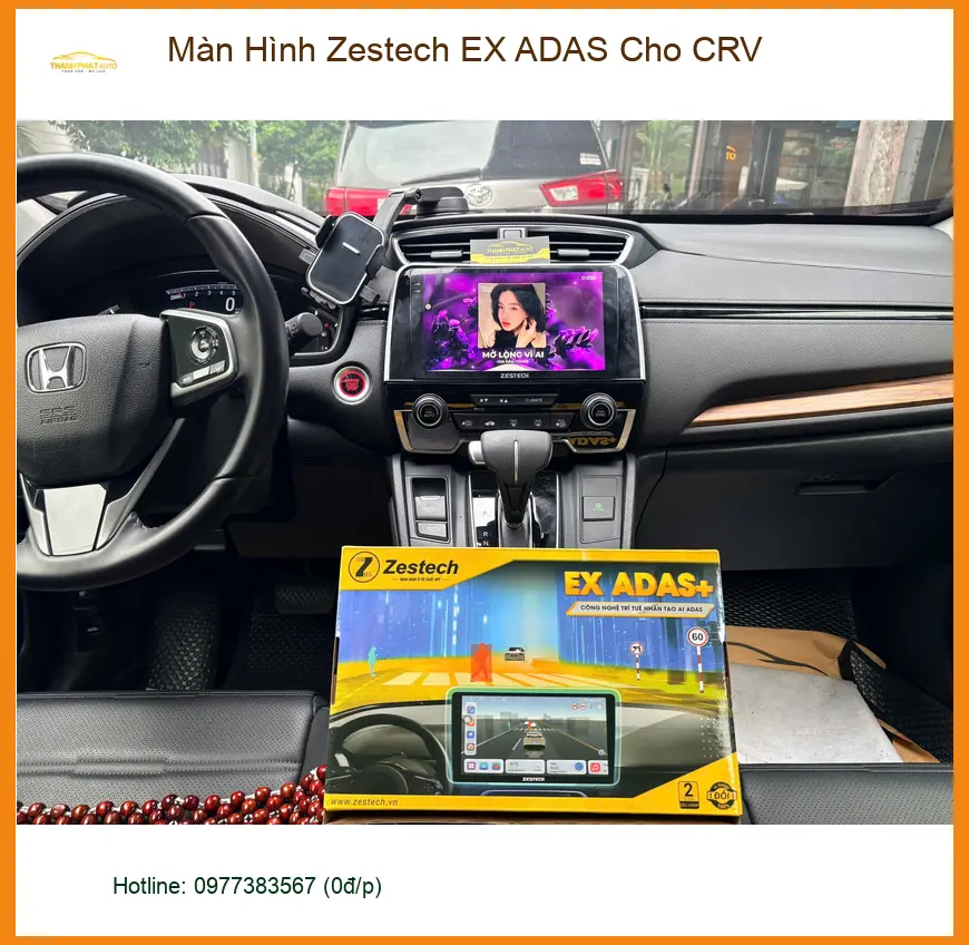 Anh Tấn lắp Màn Hình Zestech EX ADAS Cho CRV tại Quận 9 để tăng an toàn ảnh thực tế 4