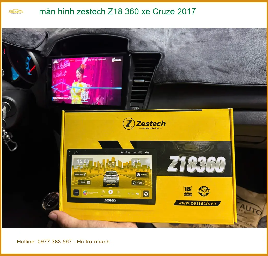 Anh Khải lắp màn hình Zestech Z18 360 cho Cruze 2017 tại Quận 3 uy tín