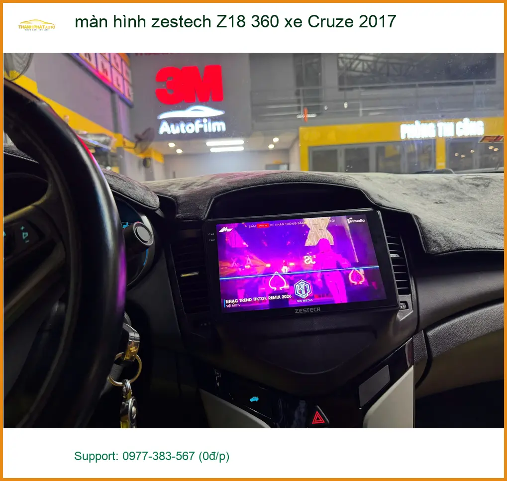 Anh Đạt lắp màn hình Zestech Z18 360 cho Cruze 2017 tại Quận 1 để lái xe an toàn hơn ảnh thực tế 4