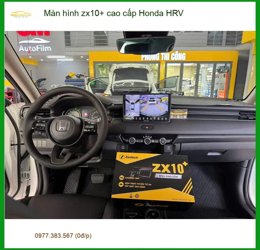 Cô Liên lắp màn hình ZX10+ cao cấp Honda HRV tại Quận 8, để trải nghiệm công nghệ. ảnh thực tế 3