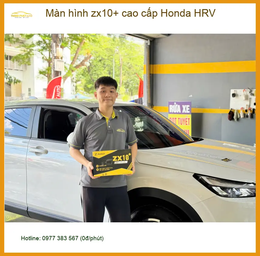 Cô Liên lắp màn hình ZX10+ cao cấp Honda HRV tại Quận 8, để trải nghiệm công nghệ. ảnh thực tế 4