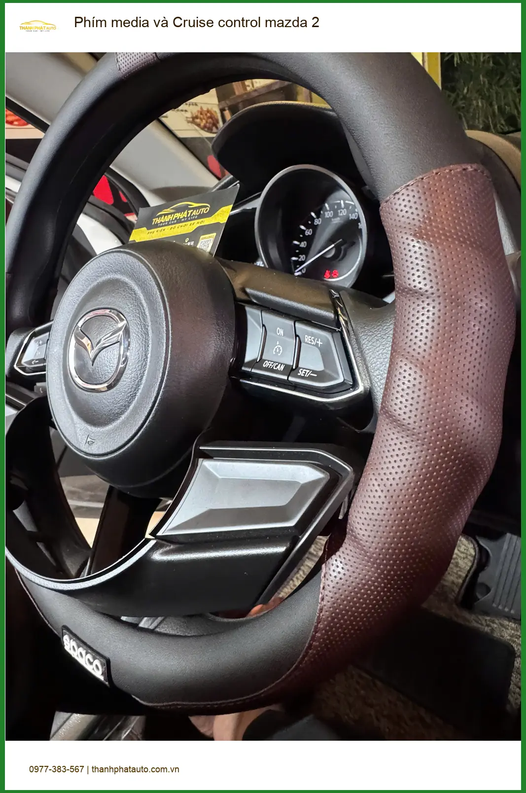 Chị Thảo lắp Phím media và Cruise control Mazda 2 Quận Nhà Bè để lái nhàn hơn ảnh thực tế 2