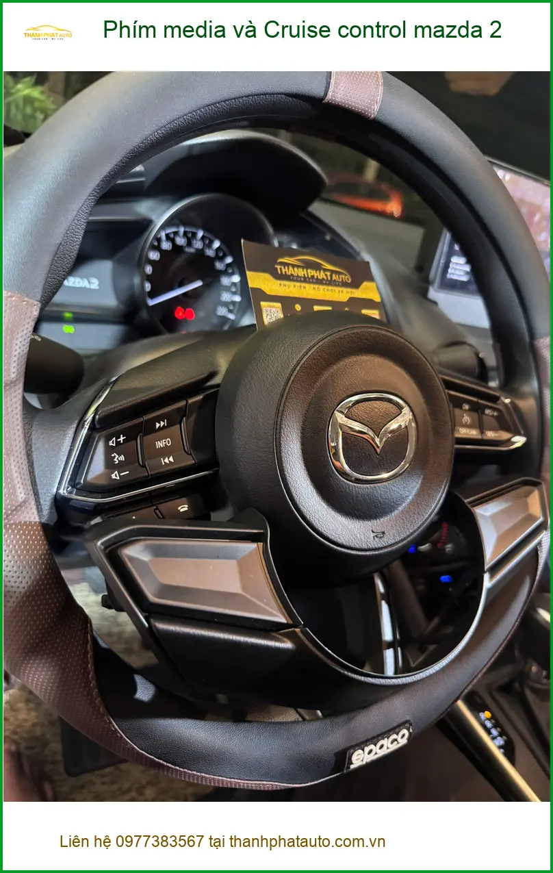 Anh Dũng nâng cấp phím media và cruise control Mazda 2 tại Hóc Môn ảnh thực tế 3