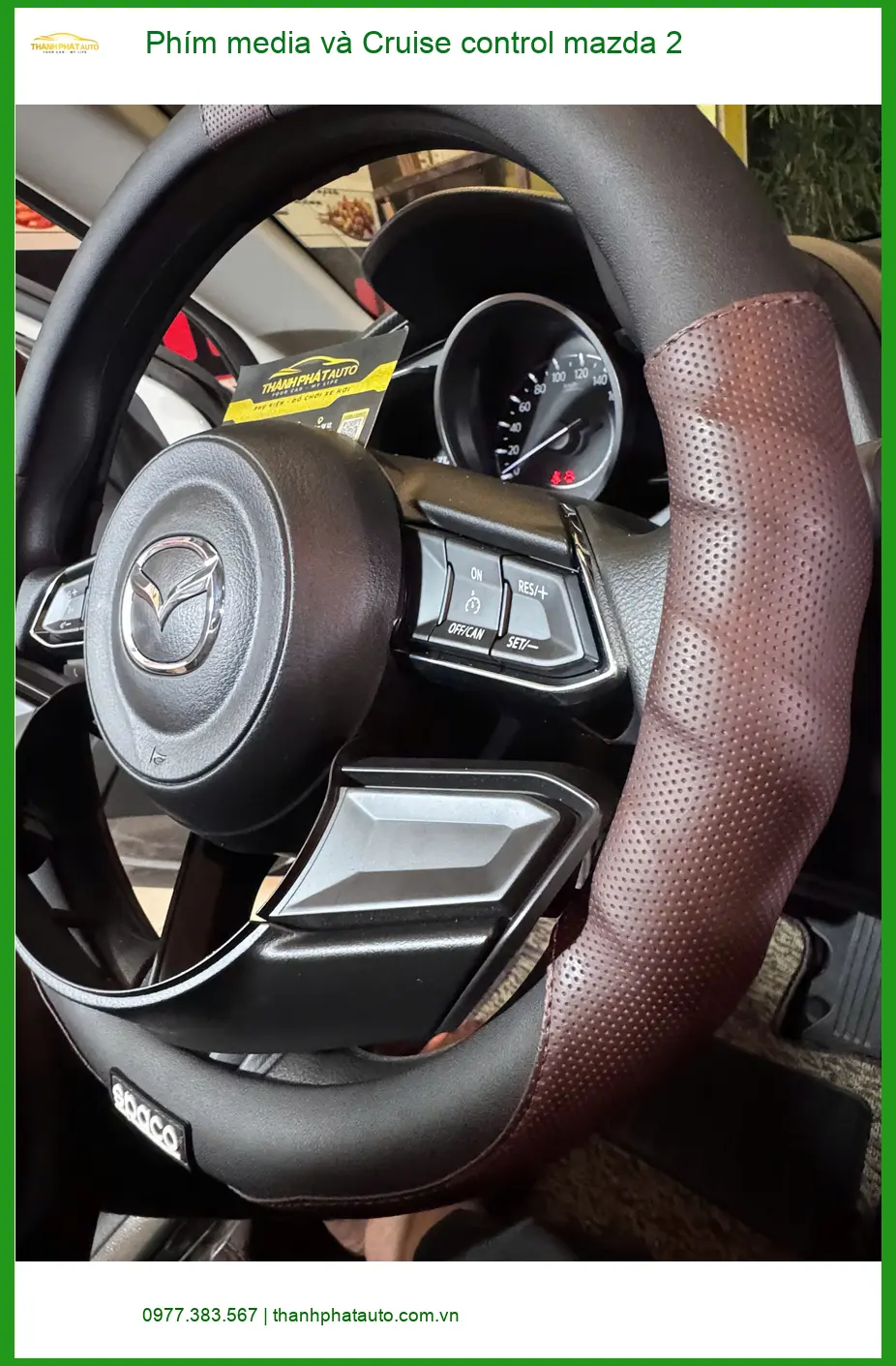 Anh Khang lắp Phím media và Cruise control cho Mazda 2 tại Quận 12 để lái xe tiện lợi hơn