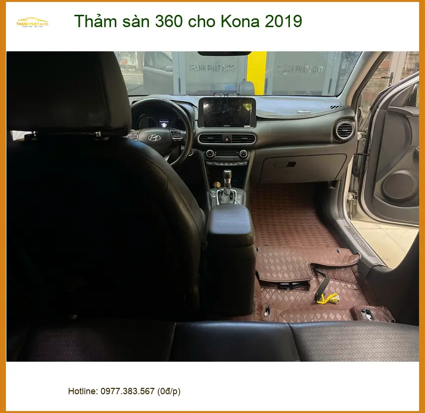 Chị Thanh lắp Thảm sàn 360 cho Kona 2019 tại Hóc Môn để giữ xe sạch sẽ ảnh thực tế 3