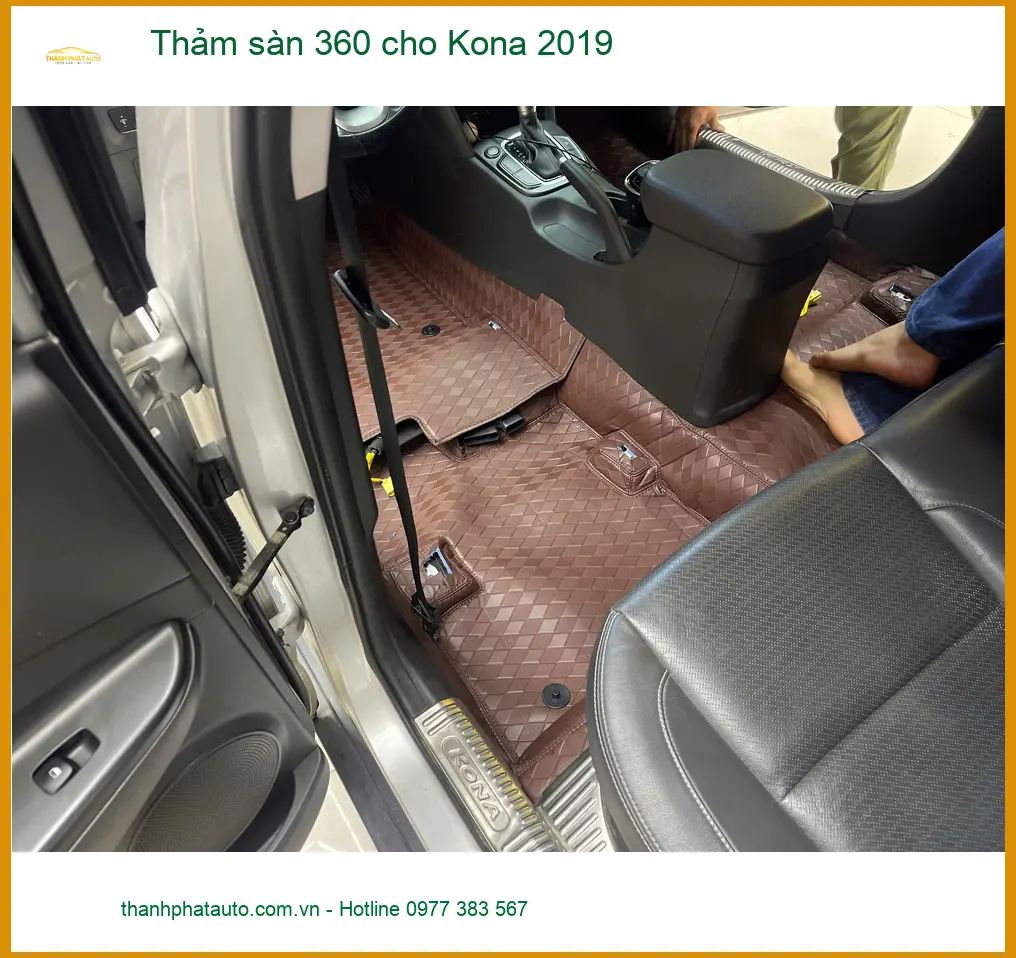 Anh Tùng lắp thảm sàn 360 cho Kona 2019 tại Nhà Bè để bảo vệ sàn xe khỏi bùn đất