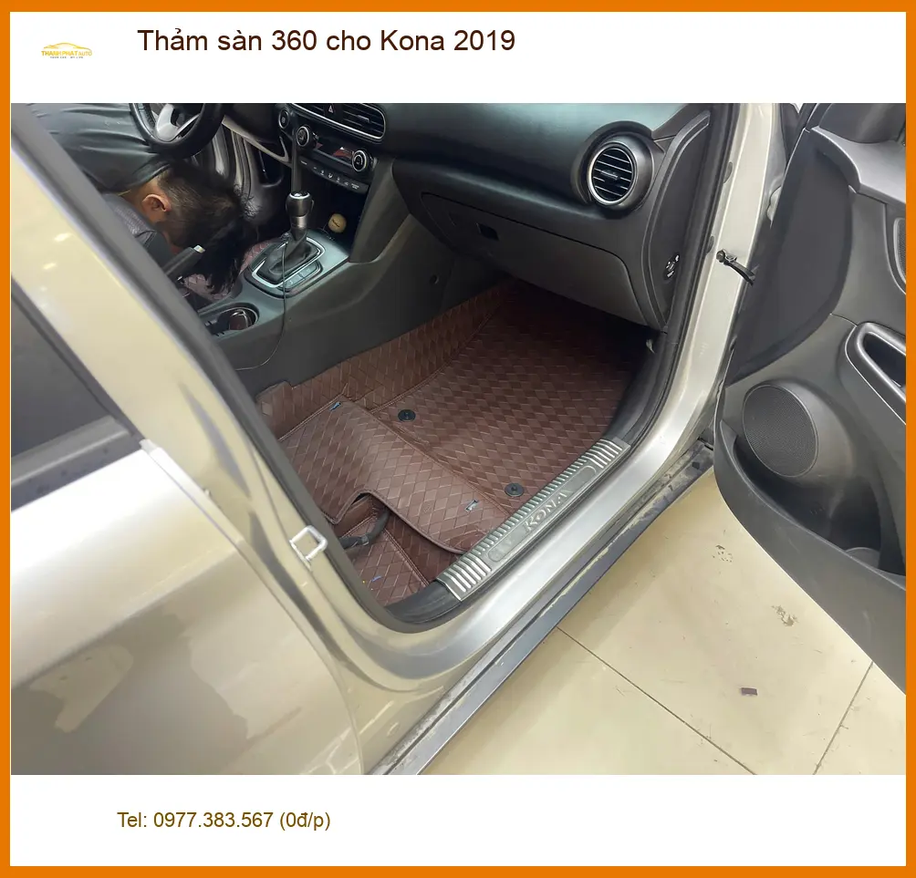 Anh Tùng lắp thảm sàn 360 cho Kona 2019 tại Nhà Bè để bảo vệ sàn xe khỏi bùn đất ảnh thực tế 4