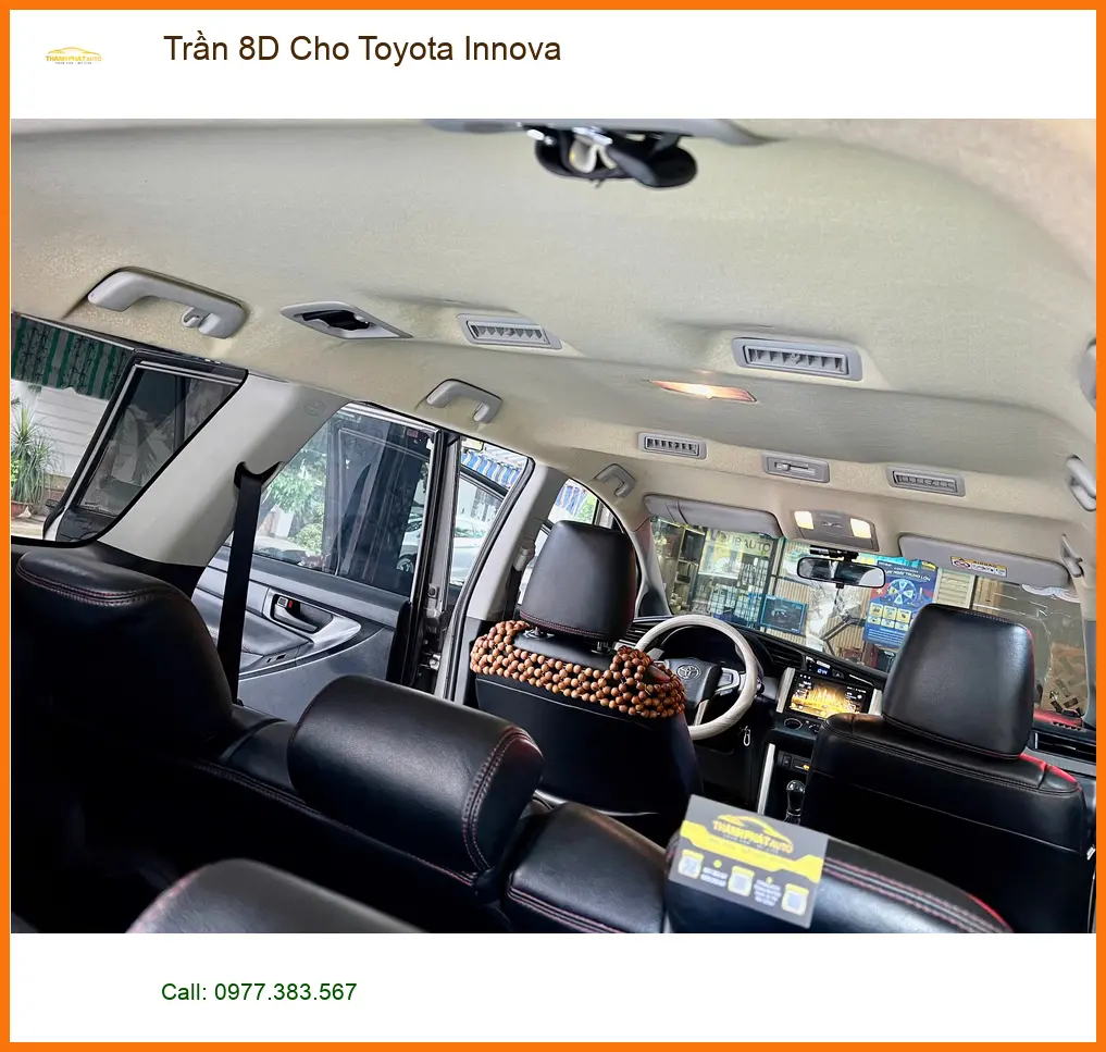 Anh Quang bọc trần 8D cho Toyota Innova tại Quận 3 vì trần xe cũ bạc màu ảnh thực tế 3