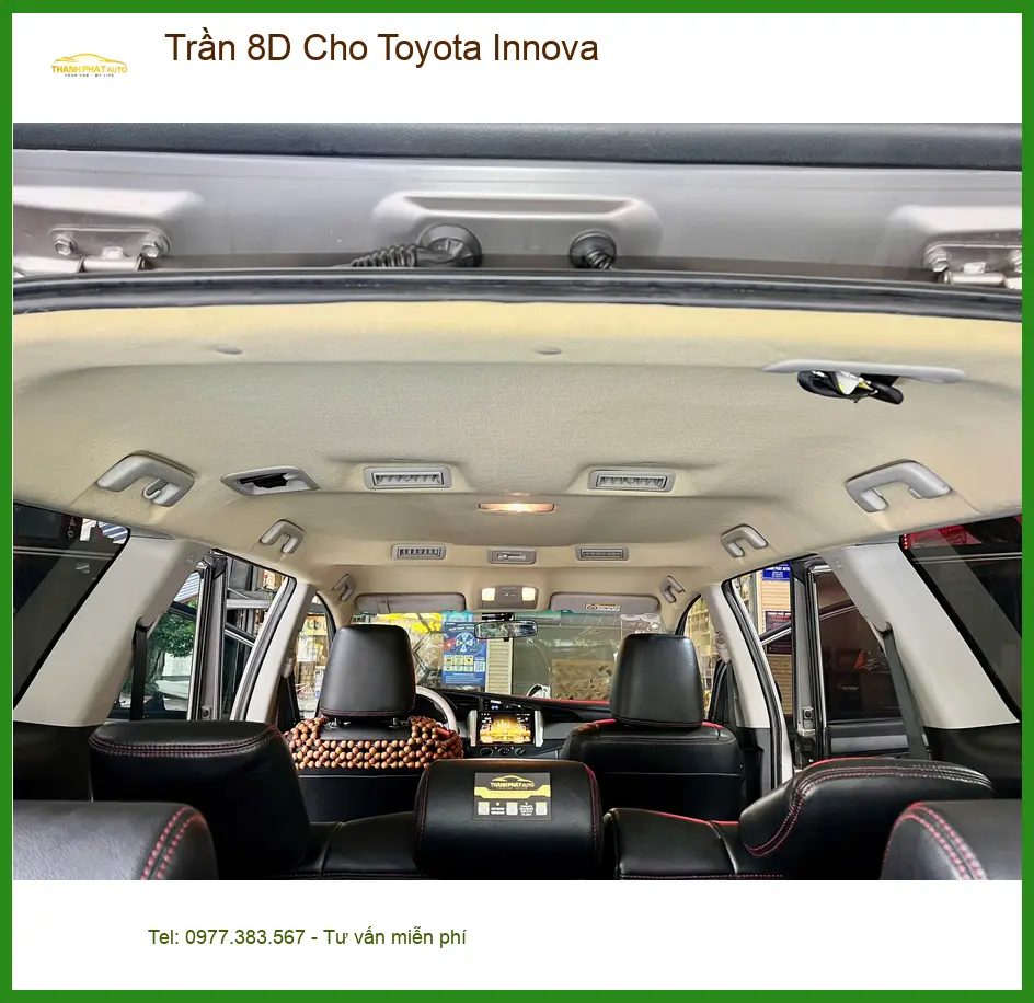 Anh Lâm bọc Trần 8D cho Toyota Innova ở Quận 5 vì trần xe cũ đã xuống cấp ảnh thực tế 2