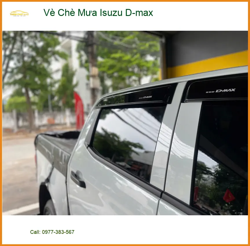Chị Thảo lắp vè che mưa Isuzu D-max tại Quận 9 để hạn chế nước mưa hắt vào xe ảnh thực tế 2