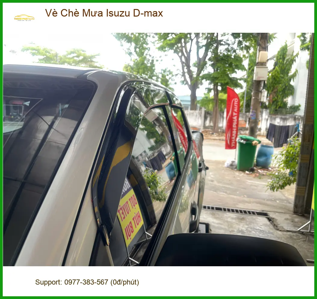 Anh Khải gắn vè che mưa Isuzu D-max Hóc Môn, tránh hắt nước mưa. ảnh thực tế 2