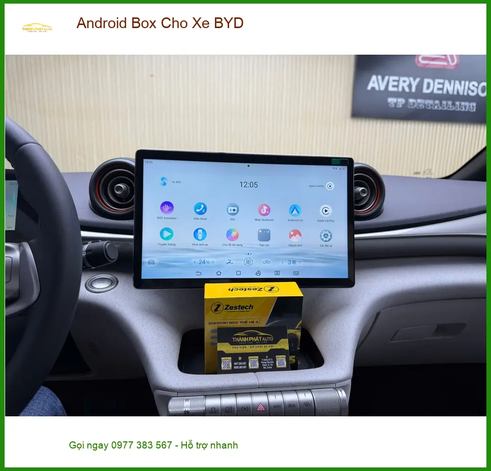 Chị Mai Anh lắp Android Box cho xe BYD Atto 3 tại Quận 6 để xem YouTube, dẫn đường ảnh thực tế 3