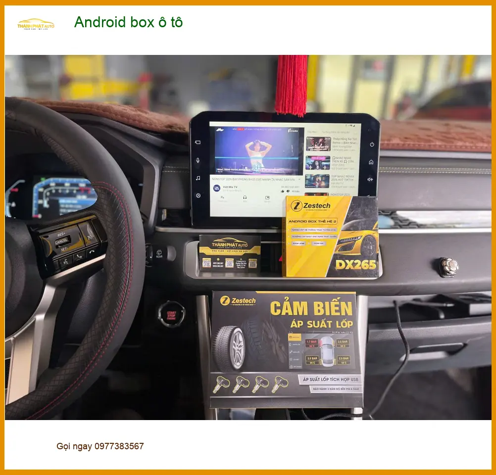 Anh Tùng lắp Android box ô tô cho Hyundai Santa Fe tại Quận 5 để giải trí trên xe ảnh thực tế 4