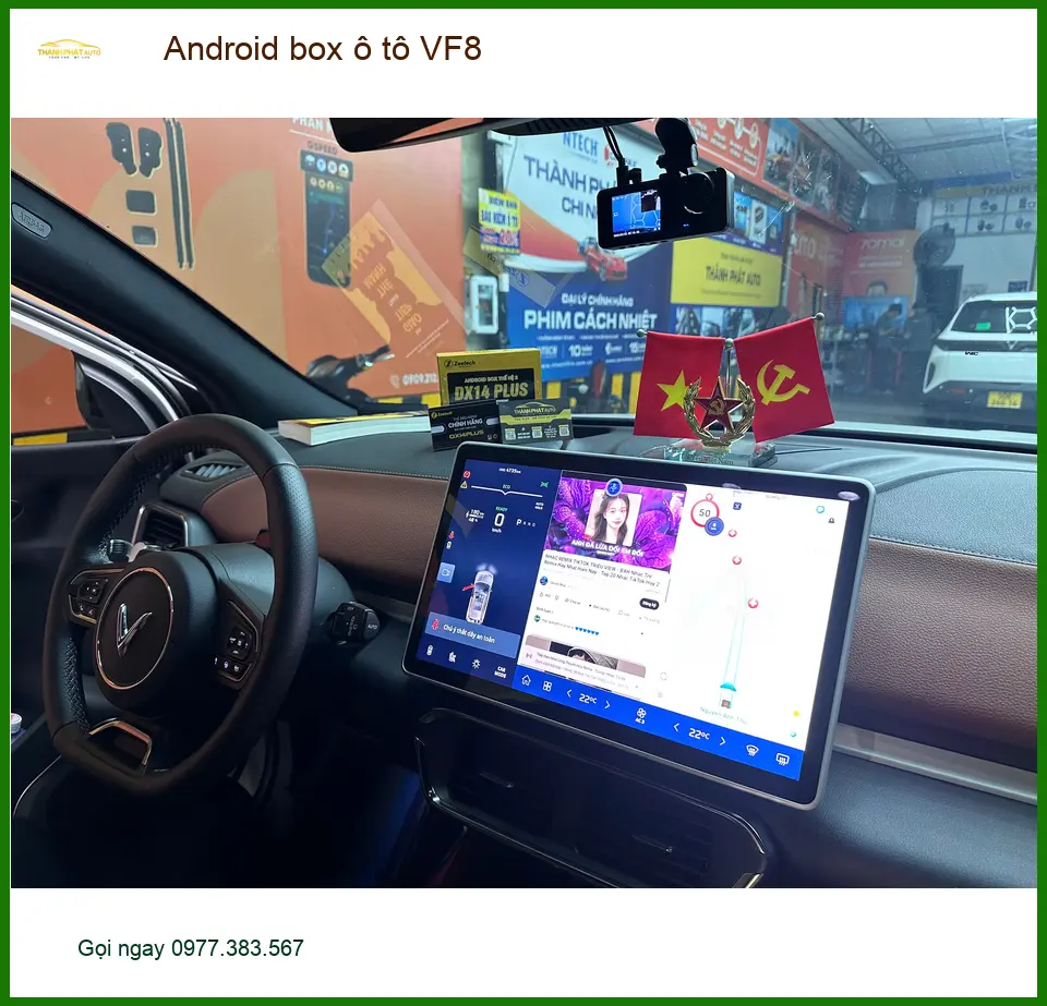 Anh Kiên lắp Android box ô tô cho VF8 tại Quận 12 để giải trí trên xe khi đi làm ảnh thực tế 2