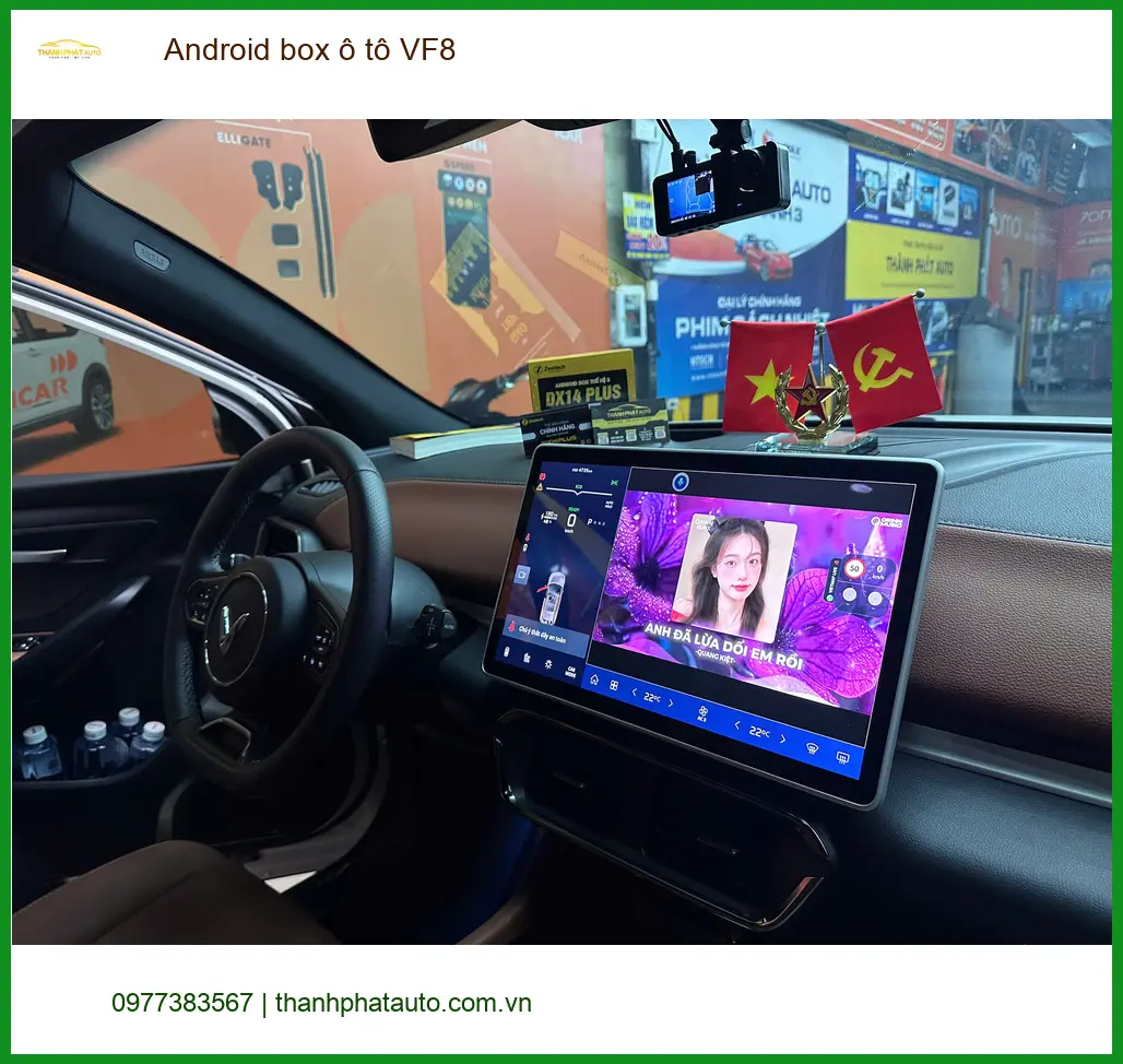 Anh Kiên lắp Android box ô tô cho VF8 tại Quận 12 để giải trí trên xe khi đi làm ảnh thực tế 3