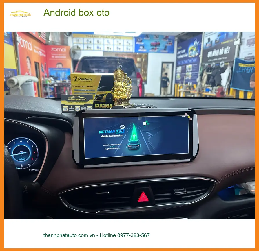 Cô Mai Anh lắp Android box oto Hyundai Santa Fe tại Quận Thủ Đức để tiện đường ảnh thực tế 2