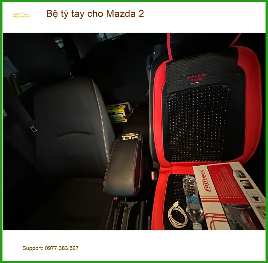 Anh Khải lắp bệ tỳ tay cho Mazda 2 tại Cần Giờ để giảm mỏi tay ảnh thực tế 2