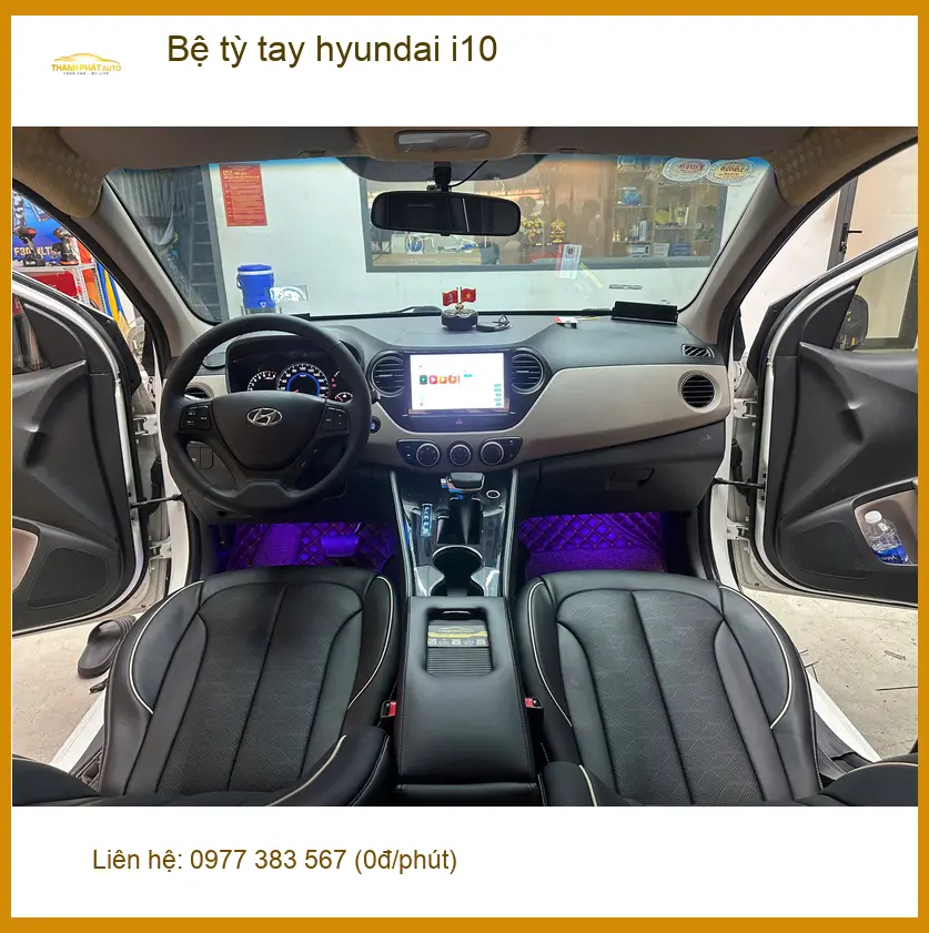 Chú Bình lắp bệ tỳ tay Hyundai i10 tại Củ Chi để có chỗ tựa tay thoải mái hơn ảnh thực tế 2