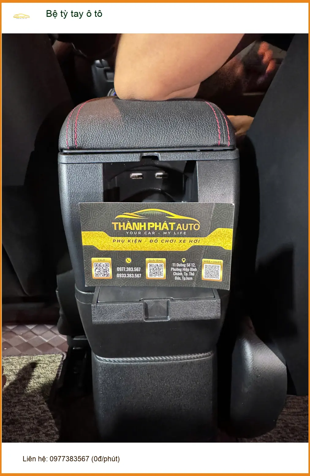 Chị Thảo lắp bệ tỳ tay ô tô Hyundai Accent tại Quận 3 uy tín, giá tốt ảnh thực tế 4