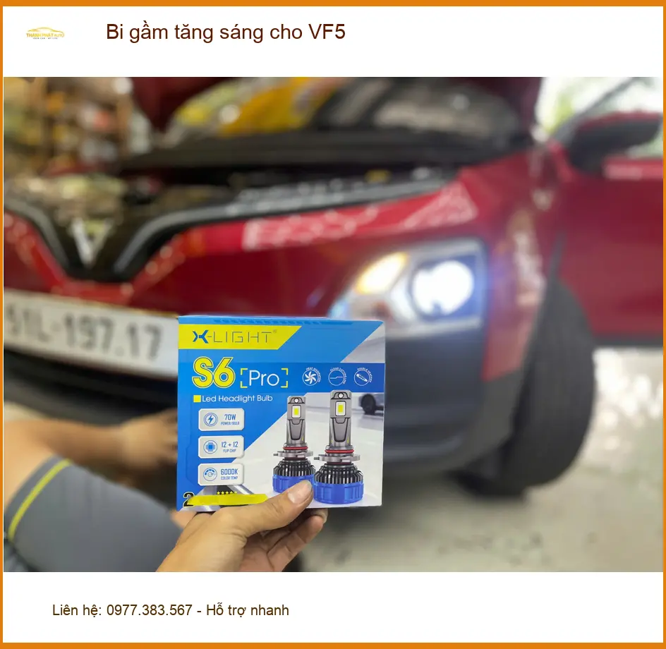 Anh Khải nâng cấp bi gầm tăng sáng cho VF5 tại Phú Nhuận để đi đêm an toàn